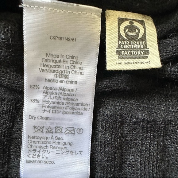 Madewell Sweater Alpaca-Blend Mockneck Sheer Ribbed Long Sleeve Black S NWT New - Picture 11 of 14
